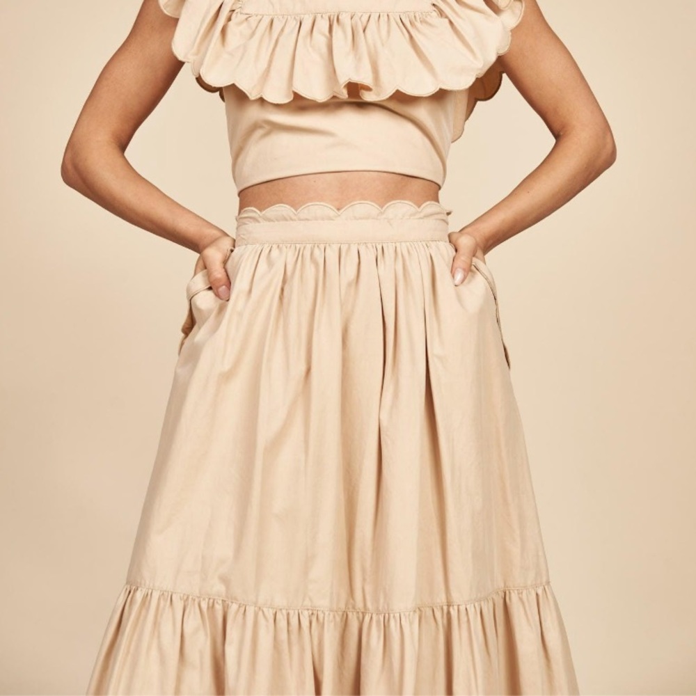 Hunter Bell SKIRT Reagan skirt in KHAKI sz 10